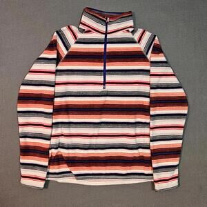 Eddie Bauer Fleece 1/4 Zip Sweatshirt Womens M Multicolor Mock Neck Long Sleeve
